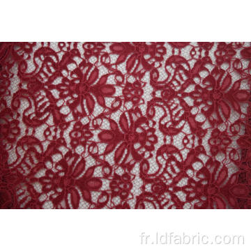 100% polyester velours rouge cordon dentelle tissu